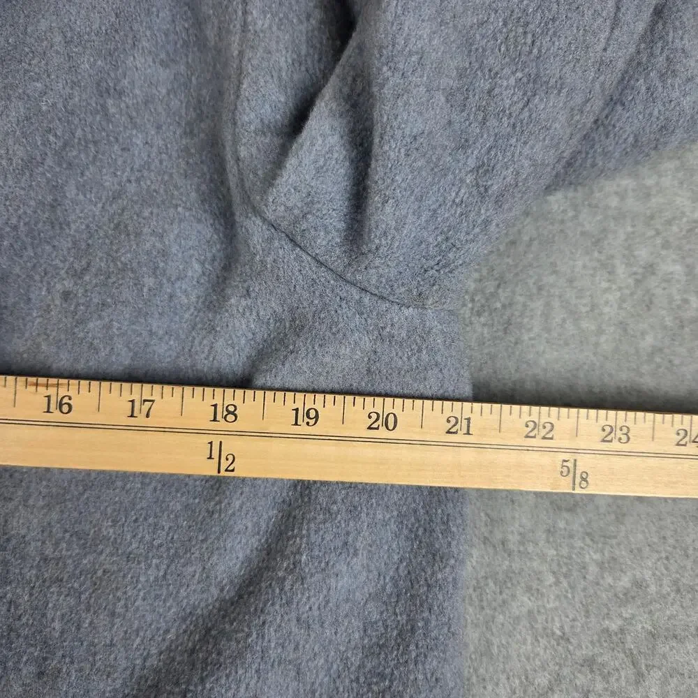 London Fog Size 10 Blue-Gray Wool Button Down Car Coat Detachable Hood